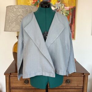 Eileen Fisher Soft Light Blue Cropped Blazer